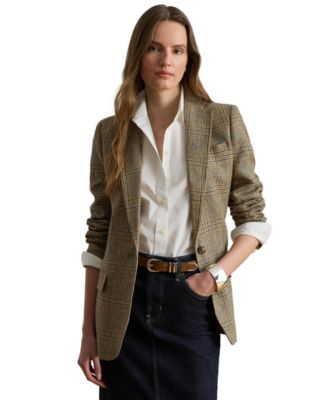 Women's Glen Plaid Padded Blazer