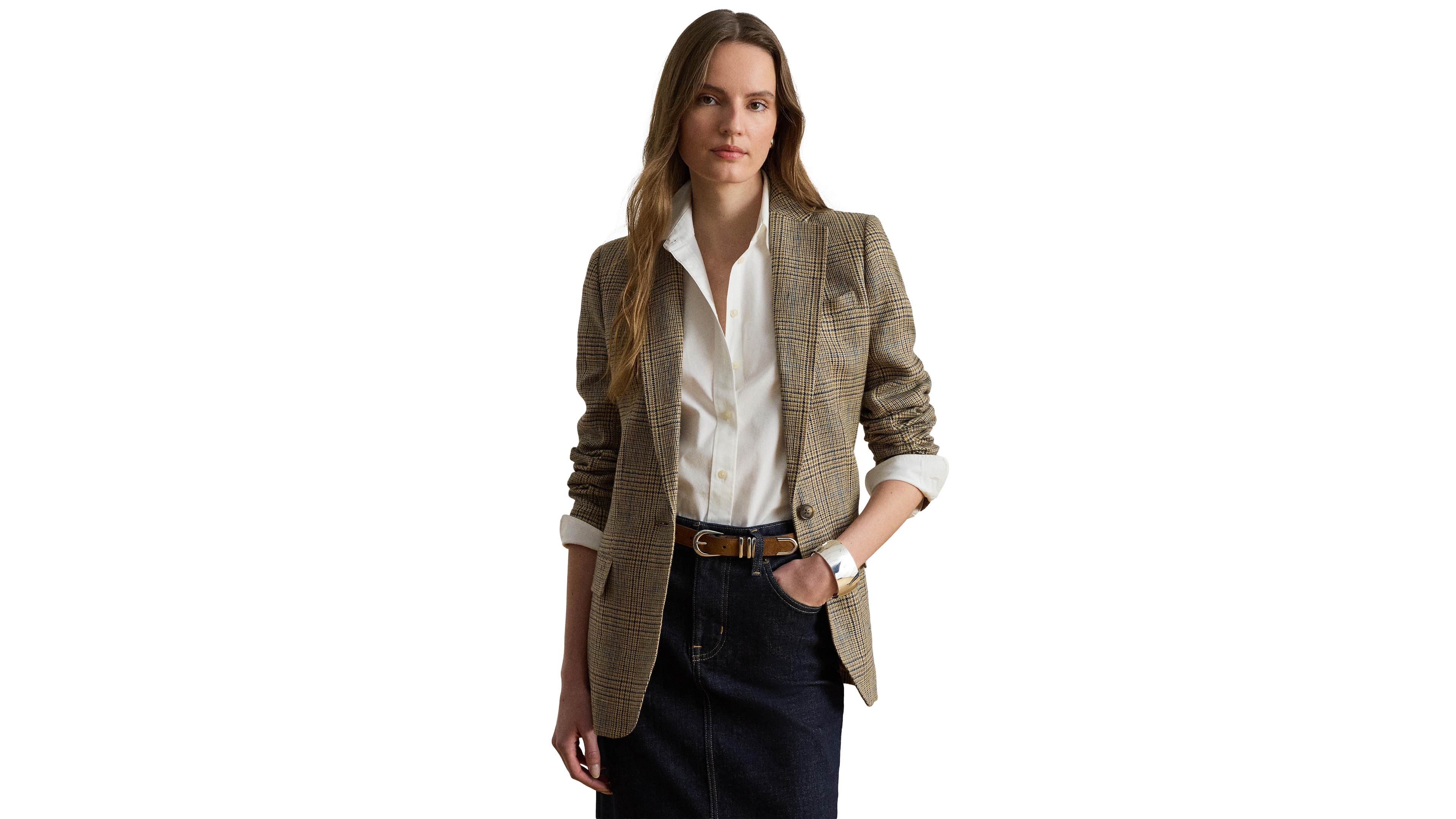 Lauren Ralph Lauren Women's Glen Plaid Padded Blazer