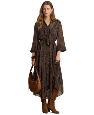 Women's Long-Sleeve Flare Dress