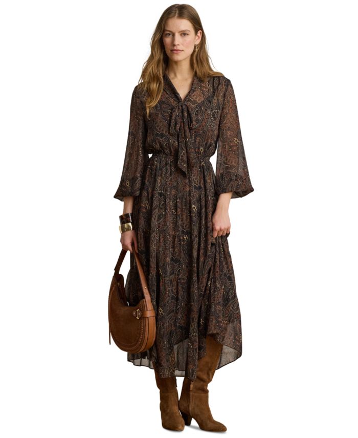 Lauren Ralph Lauren Women's Long-Sleeve Flare Dress