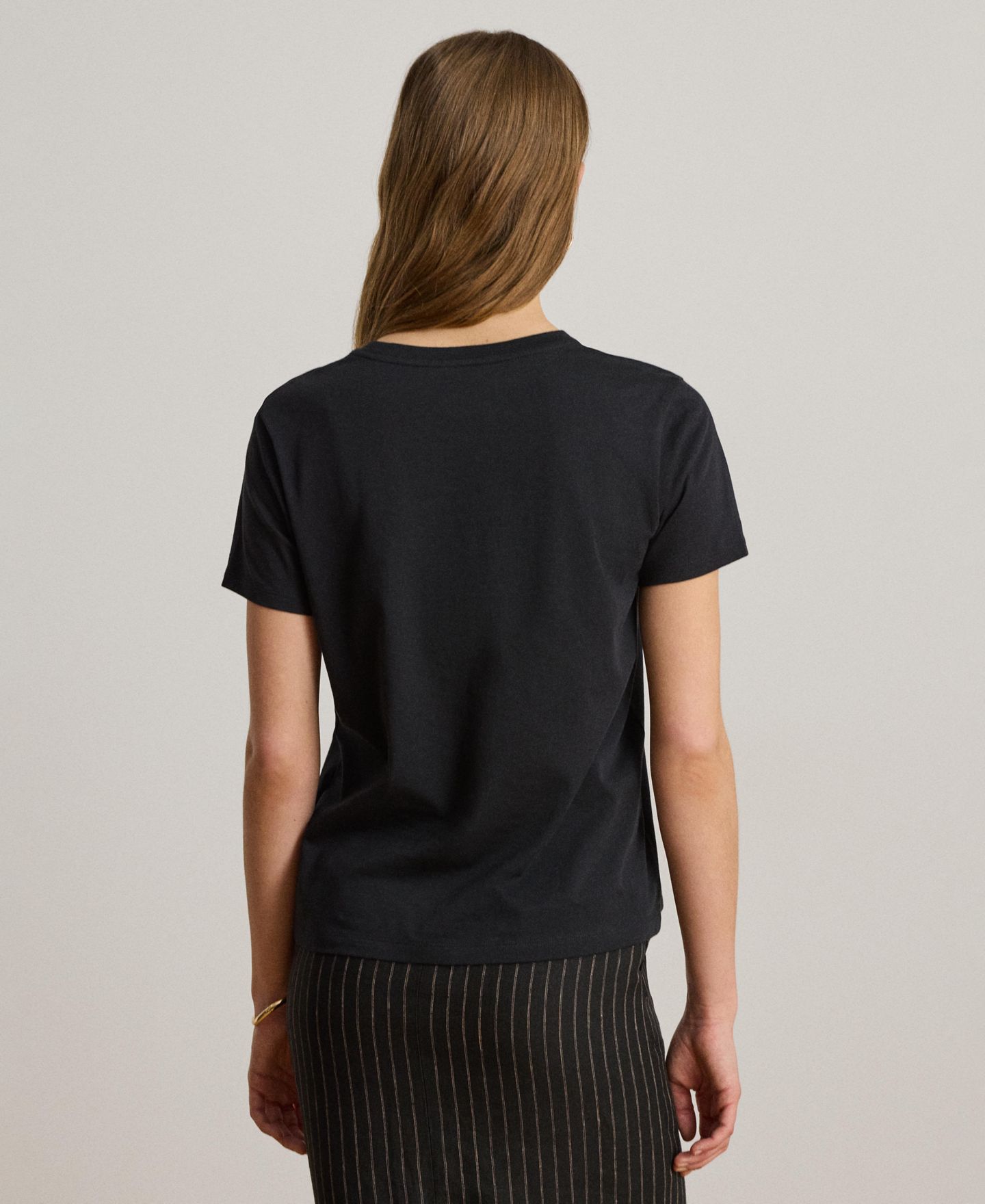 Женская футболка Lauren Ralph Lauren Crewneck Short-Sleeve T-Shirt, цвет: Чёрный — фото 4