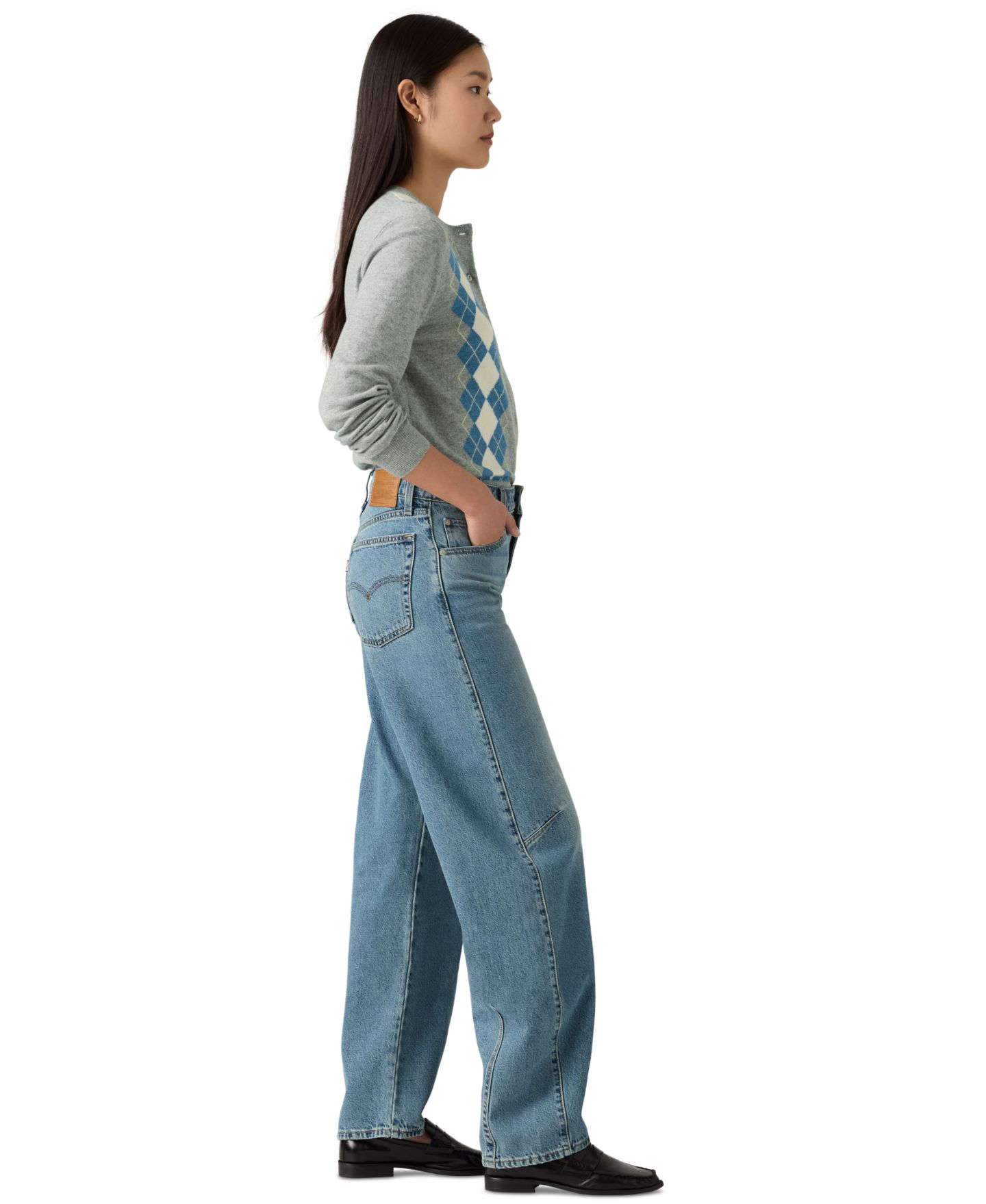 Женские джинсы Levi's Premium Baggy Dad Cotton Barrel-Leg, цвет: Easy Days Barrel — фото 4