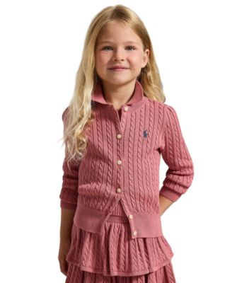 Girls' 2-6X Mini-Cable Cotton Cardigan