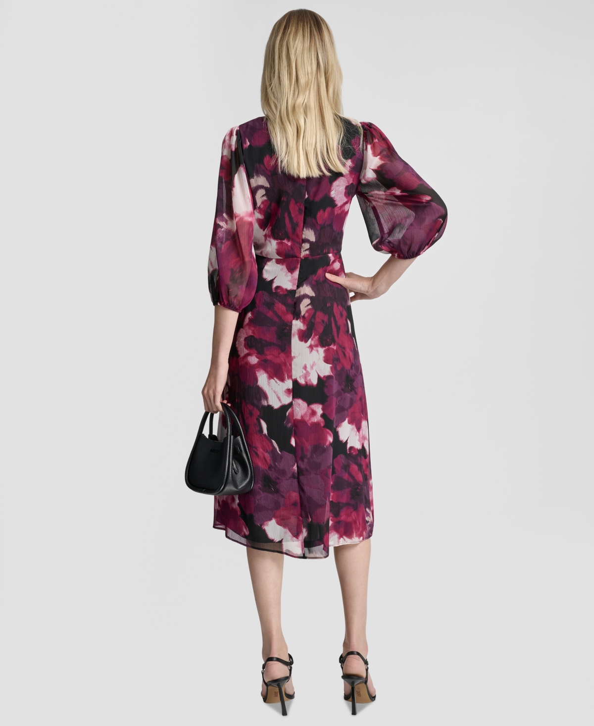 Dkny Women's Printed V-Neck Midi Dress