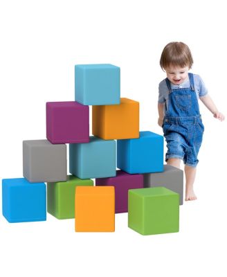Soft Play Blocks - 12 Piece Foam Building Stacking Blocks, Compliant Learning Toys for Toddler Baby Kids Preschool, Contemporary