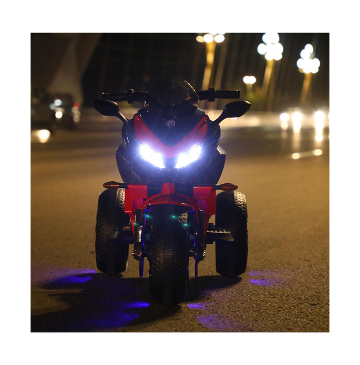 Детская игрушка YOBTOP 12V Manual Throttle Training Wheels LED Electric Motorcycle, 66 lbs Capacity, Ages 3-6, цвет: Красный — фото 8