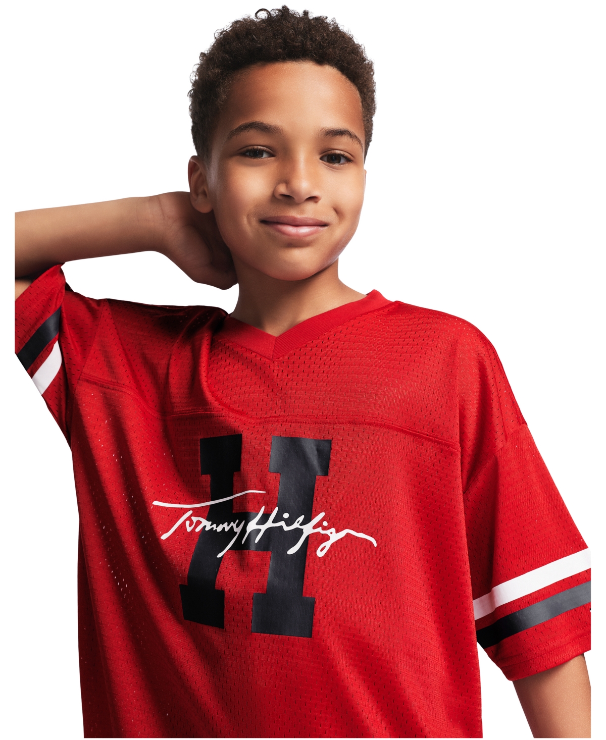 Tommy Hilfiger Boys' 8-20 Logo Mesh Jersey T-Shirt