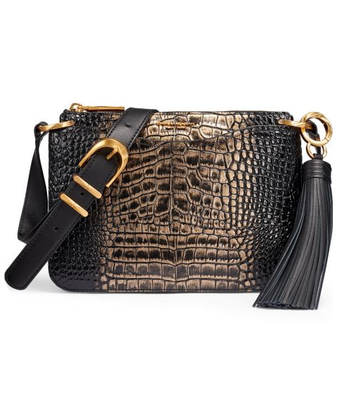 Женская сумка Donna Karan New York Glenwood Small Crossbody, цвет: Чёрный золотой