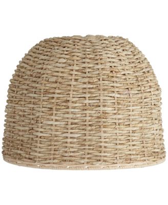 5" Top x 16" Bottom x 12" High x Lamp Shade Replacement Medium Drum Round Coastal Woven Husk Harp Finial
