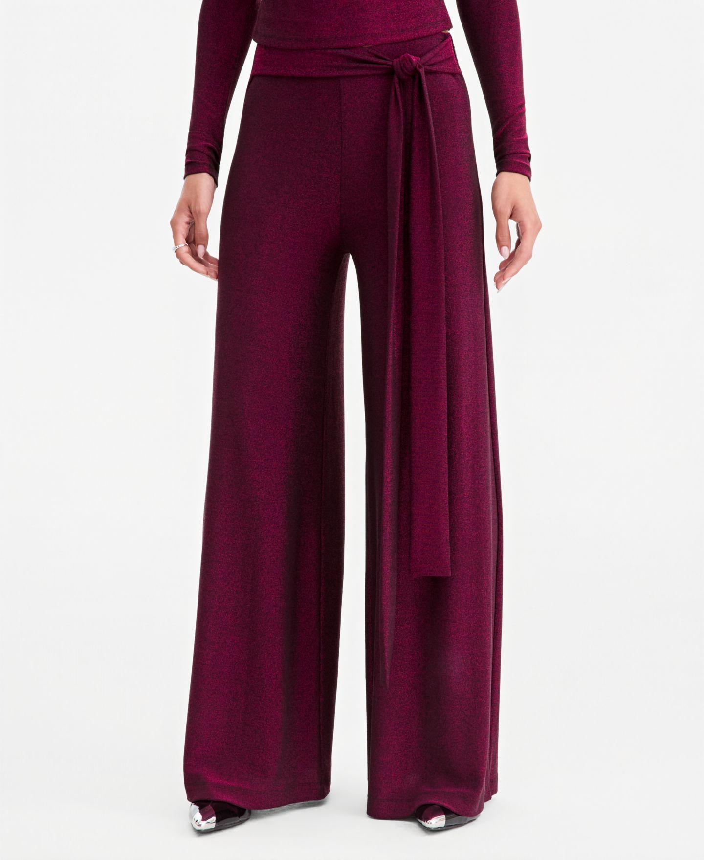 Женские брюки LAPOINTE | Macy's Metallic-Knit Wide-Leg — фото 1