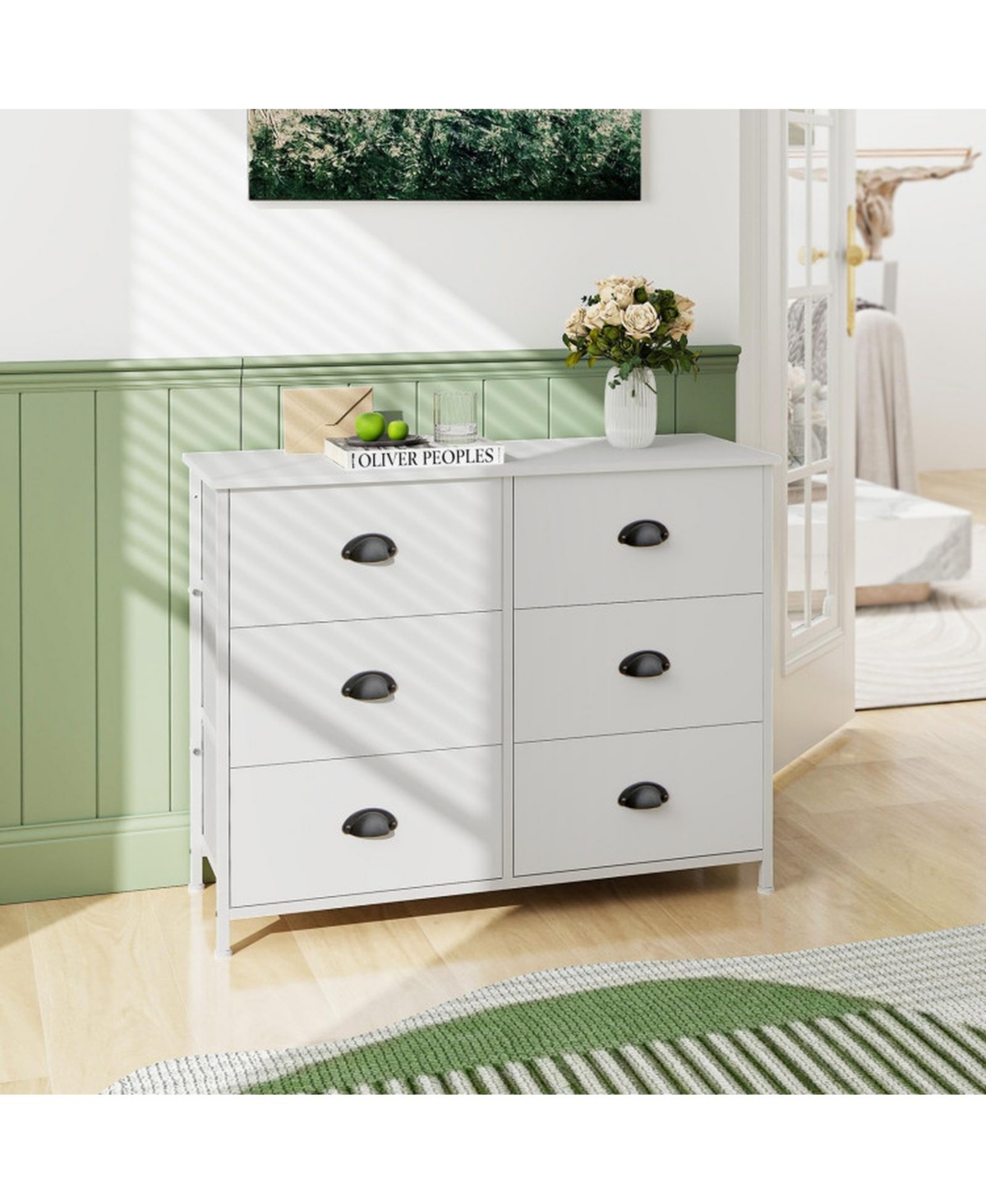 Gouun 6-Drawer Fabric Storage Chest with Wooden Top