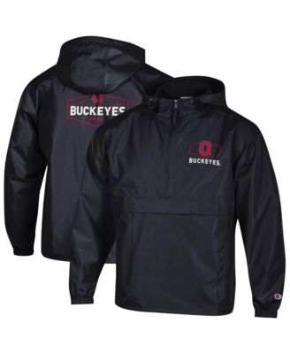 Men's Black Ohio State Buckeyes Delay Packable Half-Zip Jacket