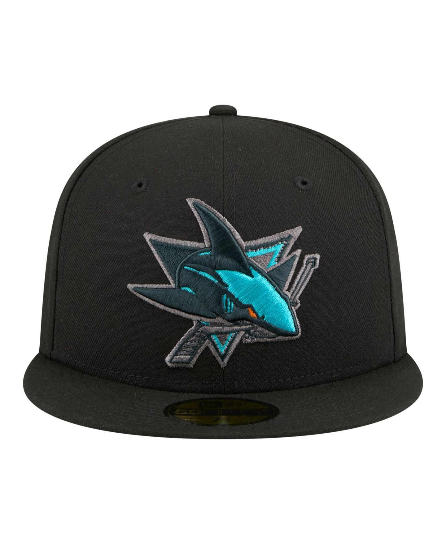 Мужская кепка New Era Black San Jose Sharks Color Pop 59FIFTY Fitted Hat — фото 4