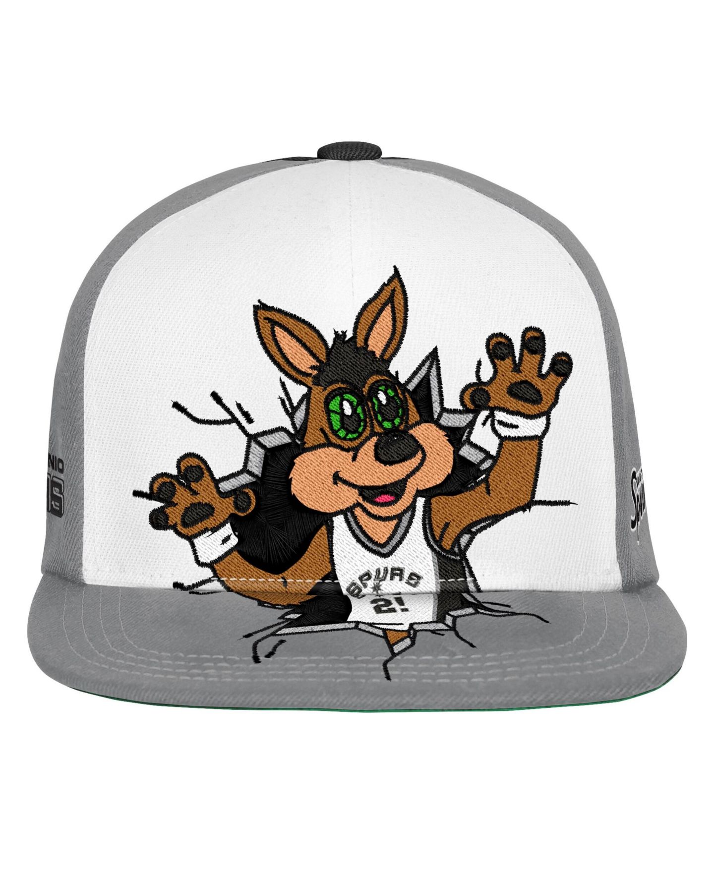 Детская кепка Mitchell & Ness Gray San Antonio Spurs Mascot Snapback Hat — фото 2