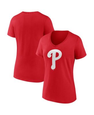 Women's Red Philadelphia Phillies V-Neck T-Shirt