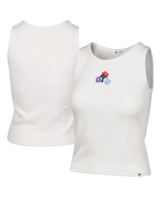 Women's Cream Philadelphia Phillies Floral Logo Ribbed Baby Tank Top