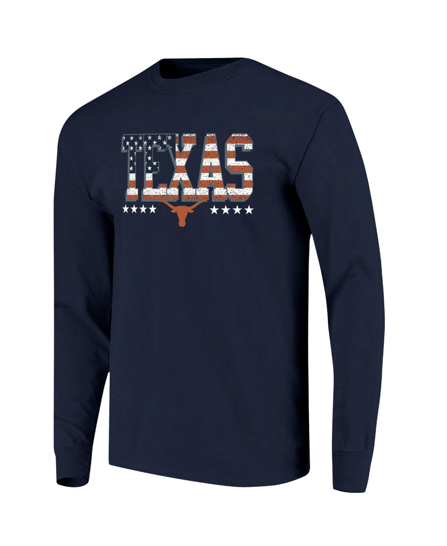 Мужская футболка Image One Navy Texas Longhorns Tall Type Flag Long Sleeve — фото 3