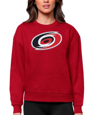 Women's Red Carolina Hurricanes Primary Logo Team Logo Victory Crewneck Pullover Sweatshirt