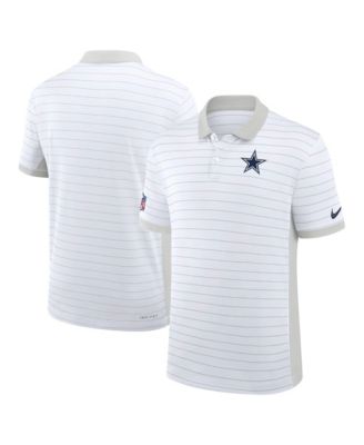 Men's White Dallas Cowboys Sideline Victory Stripe Dri-FIT Polo Shirt