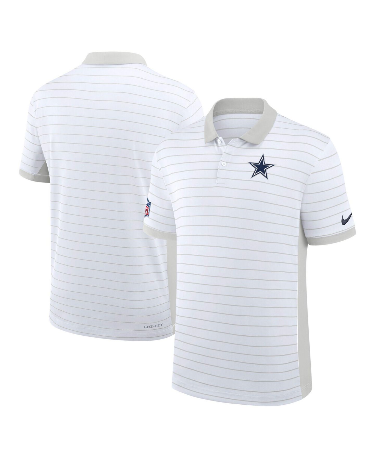 Мужское поло Nike White Dallas Cowboys Sideline Victory Stripe Dri-FIT Polo Shirt — фото 1