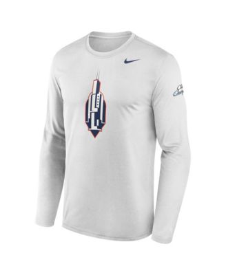 Men's White Illinois Fighting Illini Chicago to Champaign Illinois Long Sleeve T-Shirt
