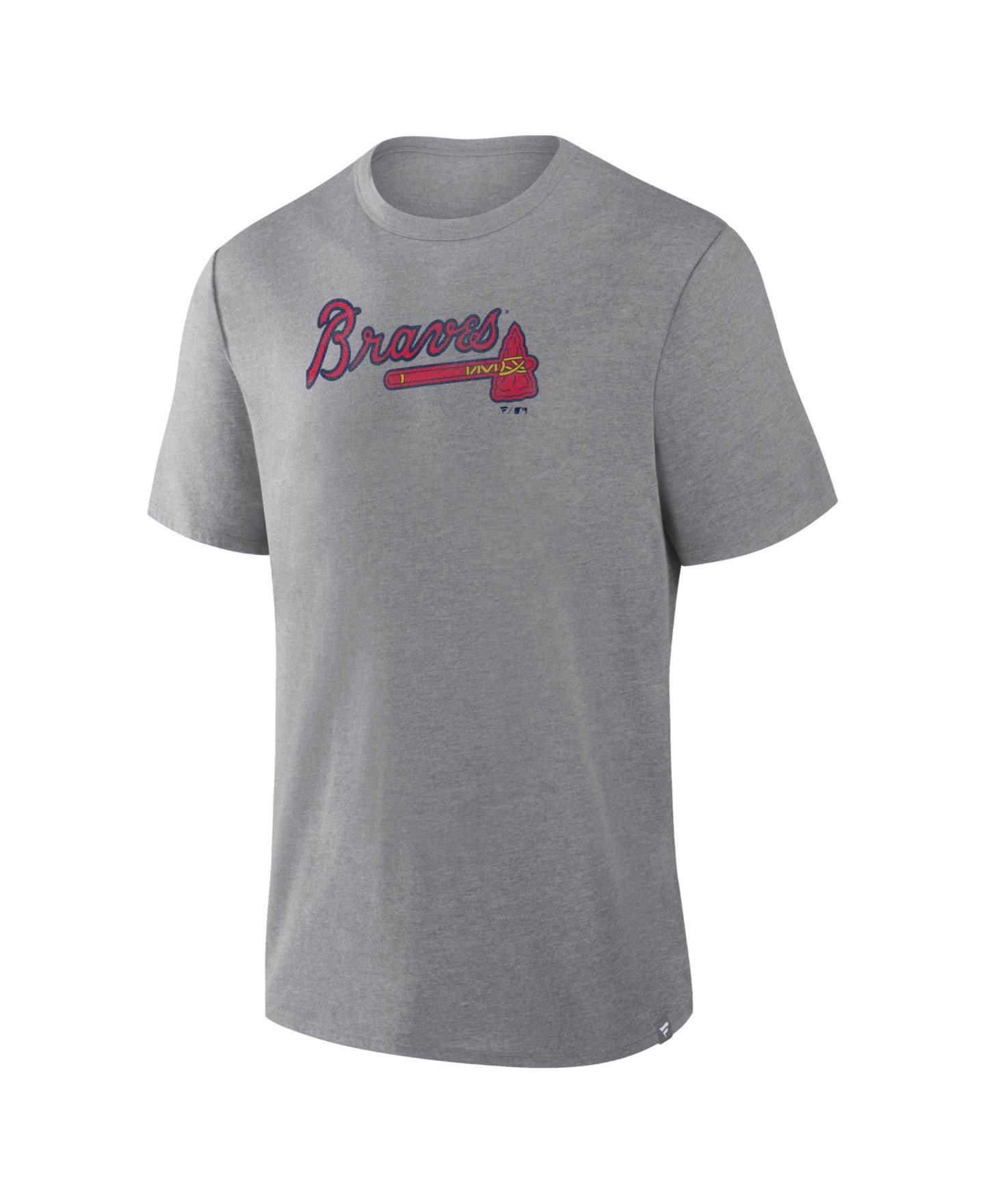 Мужская футболка Fanatics Heather Gray Atlanta Braves Play Tribute Tri-Blend — фото 3