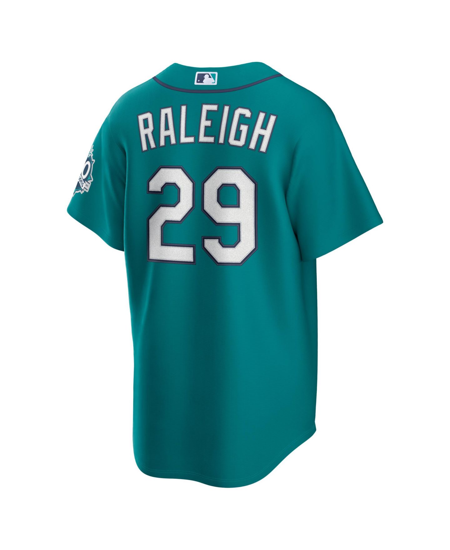 Мужской топ Nike Cal Raleigh Teal Seattle Mariners Alternate 50th Season Patch Stadium Jersey — фото 3
