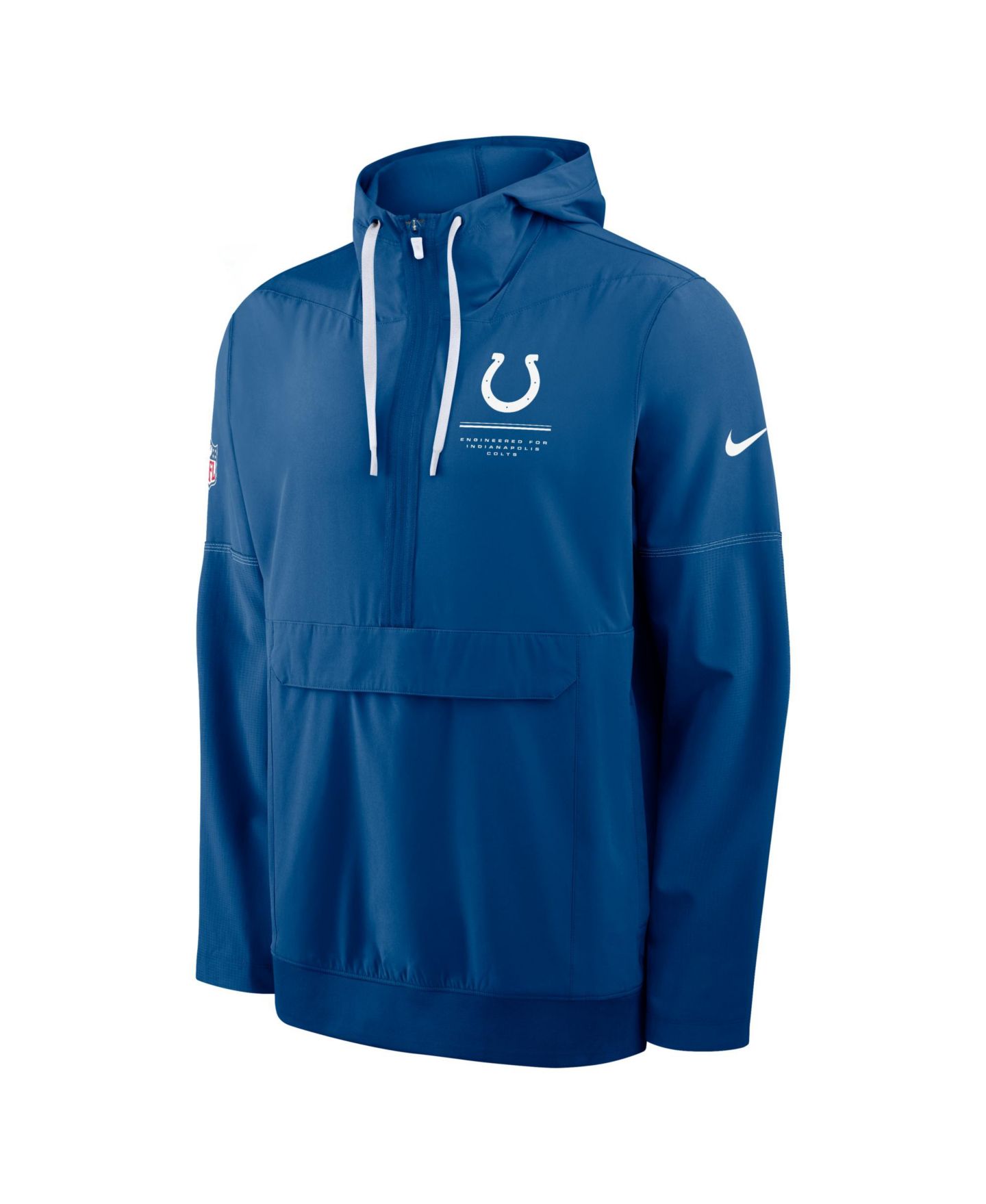 Мужская куртка Nike Royal Indianapolis Colts Sideline Anorak Half-Zip Hooded — фото 2