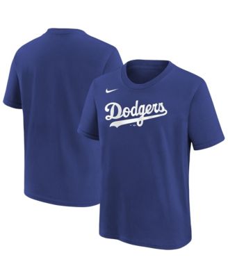 Big Boys and Girls Royal Los Angeles Dodgers Wordmark T-Shirt
