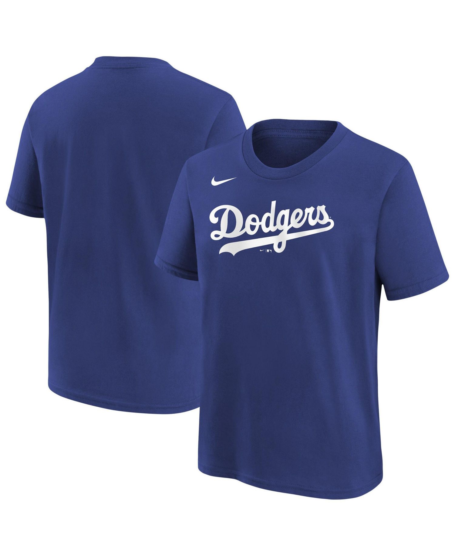 Big Boys and Girls Royal Los Angeles Dodgers Wordmark T-Shirt