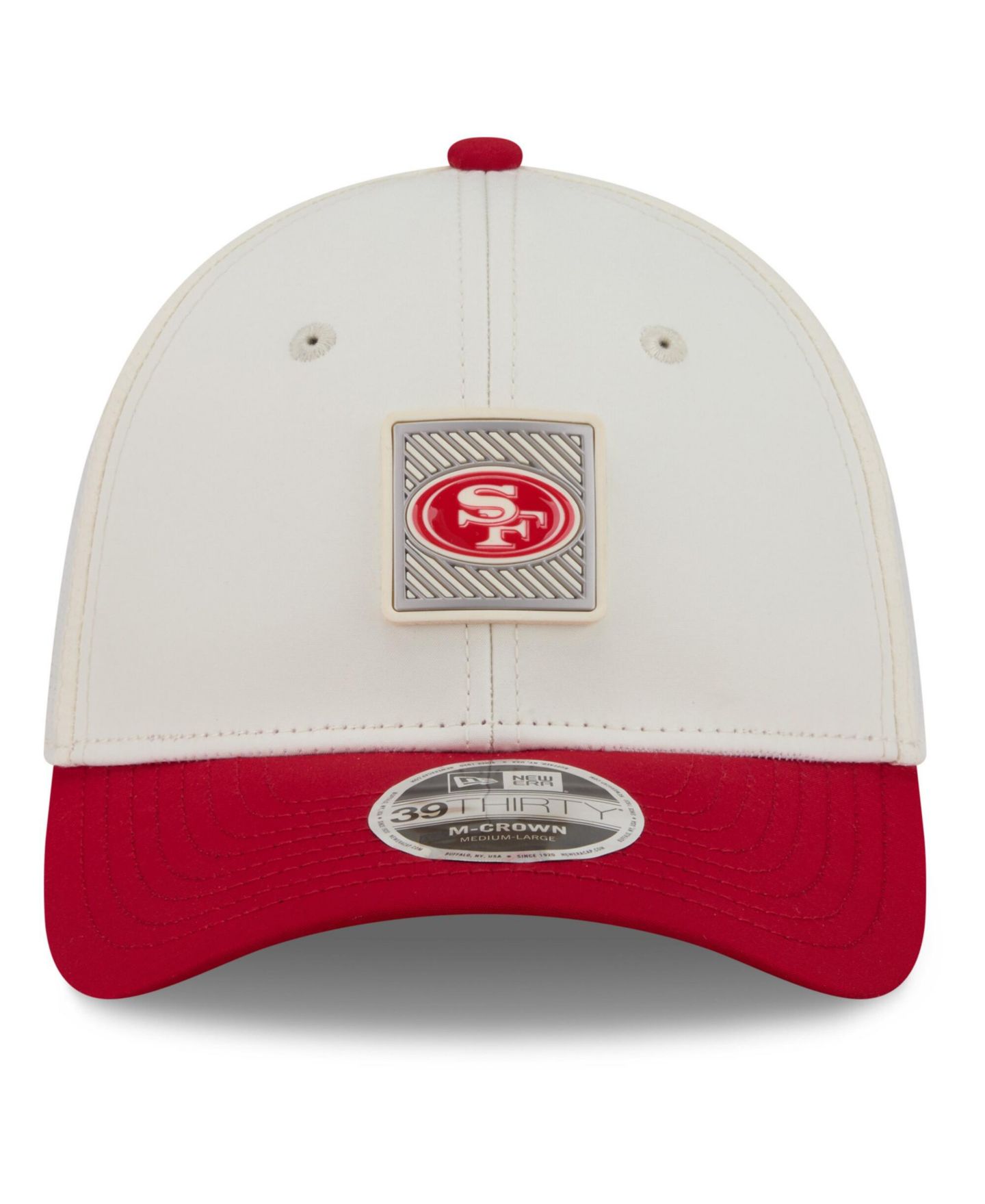 Мужская кепка New Era Cream/Scarlet San Francisco 49ers 2026 NFL Training Camp 39THIRTY Flex Hat — фото 2