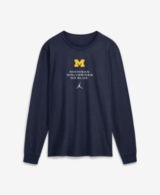 Men's Navy Michigan Wolverines 2026 Sideline Dri-FIT Long Sleeve T-Shirt