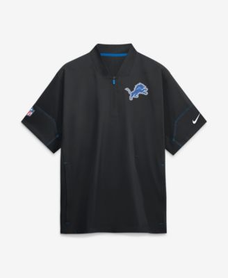 Men's Black Detroit Lions Sideline Short Sleeve Quarter-Zip Coaches Jacket