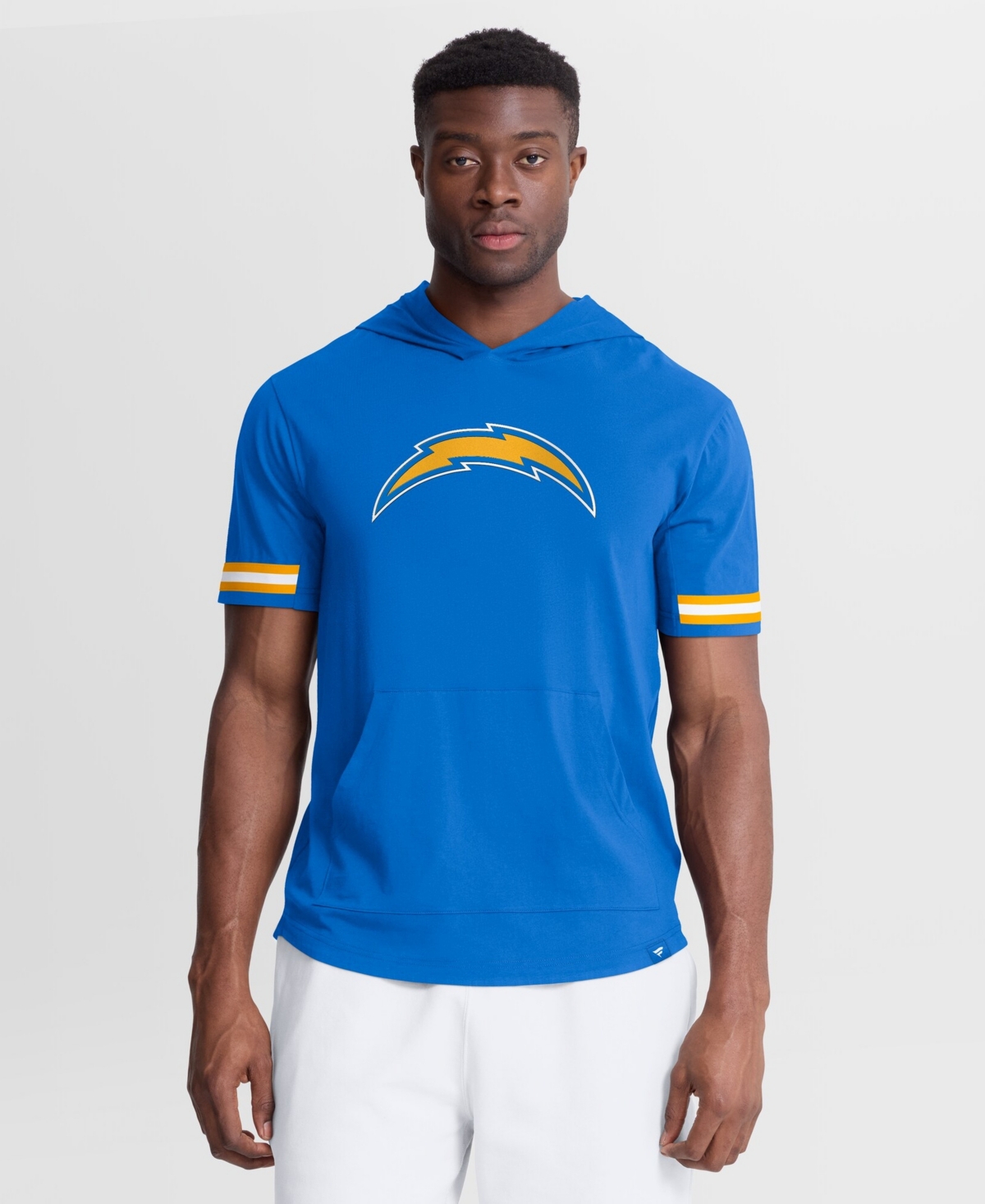 Fanatics Men's Powder Blue Los Angeles Chargers Optimal Play Short Sleeve Hooded T-Shirt - Powder Blue, Yellow