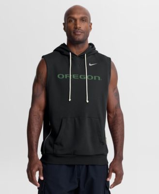 Men's Black Oregon Ducks 2026 Sideline Sleeveless Dri-FIT Hoodie