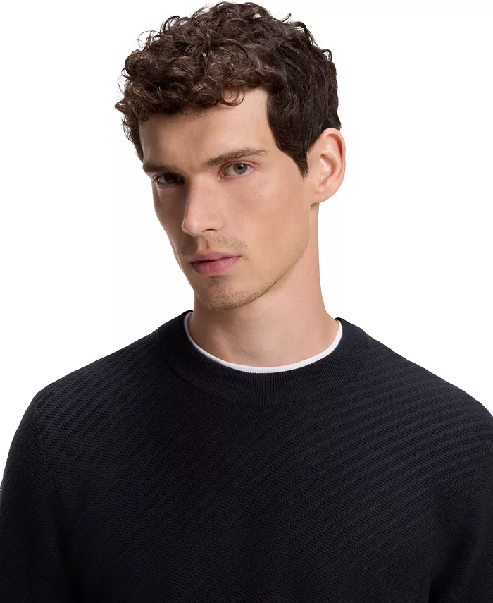 Men's Cotton Diagonal-Knit Regular-Fit Sweater - thumbnail 5