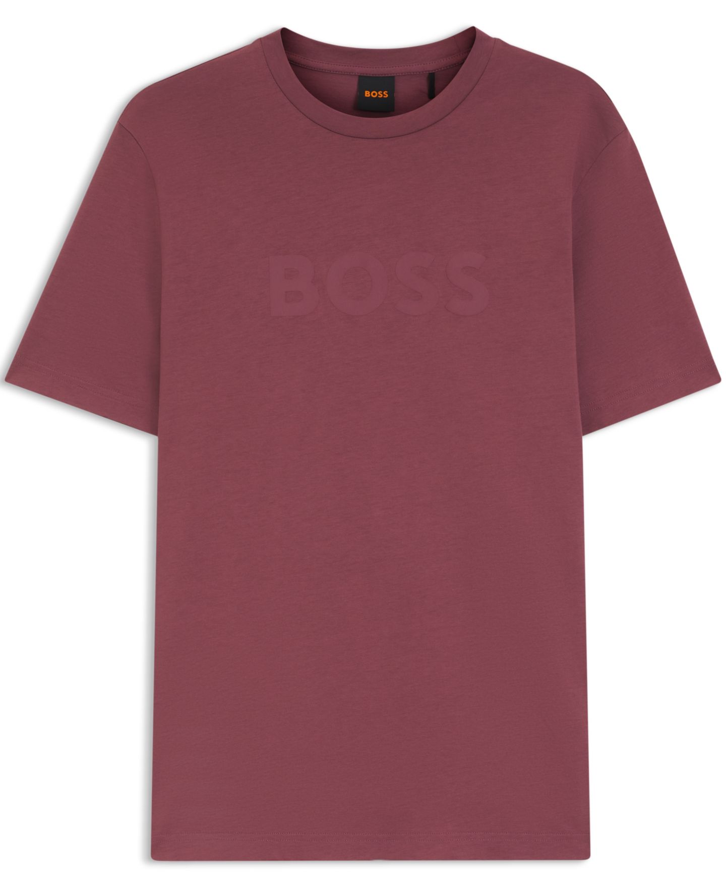 Мужская футболка Hugo Boss Cotton Logo Print Regular-Fit, цвет: Средний красный — фото 2