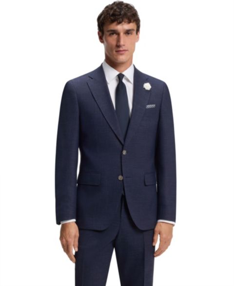 Мужской пиджак Hugo Boss BOSS by Melange Stretch Slim-Fit Blazer, цвет: Тёмный синий