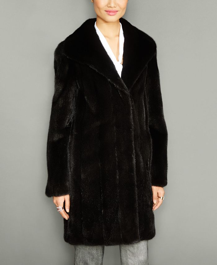 The Fur Vault Wing-Collar Mink Fur Coat & Reviews - Macy's