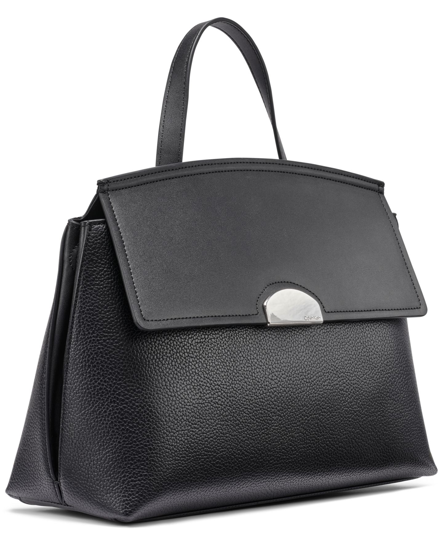 Женская сумка Calvin Klein Arabella Medium Satchel Handbag, цвет: Чёрный / Серебряный — фото 3