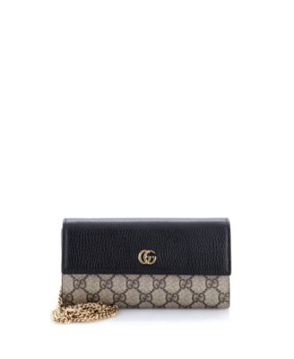 GG Marmont Continental Chain Wallet GG Coated Canvas and Leather