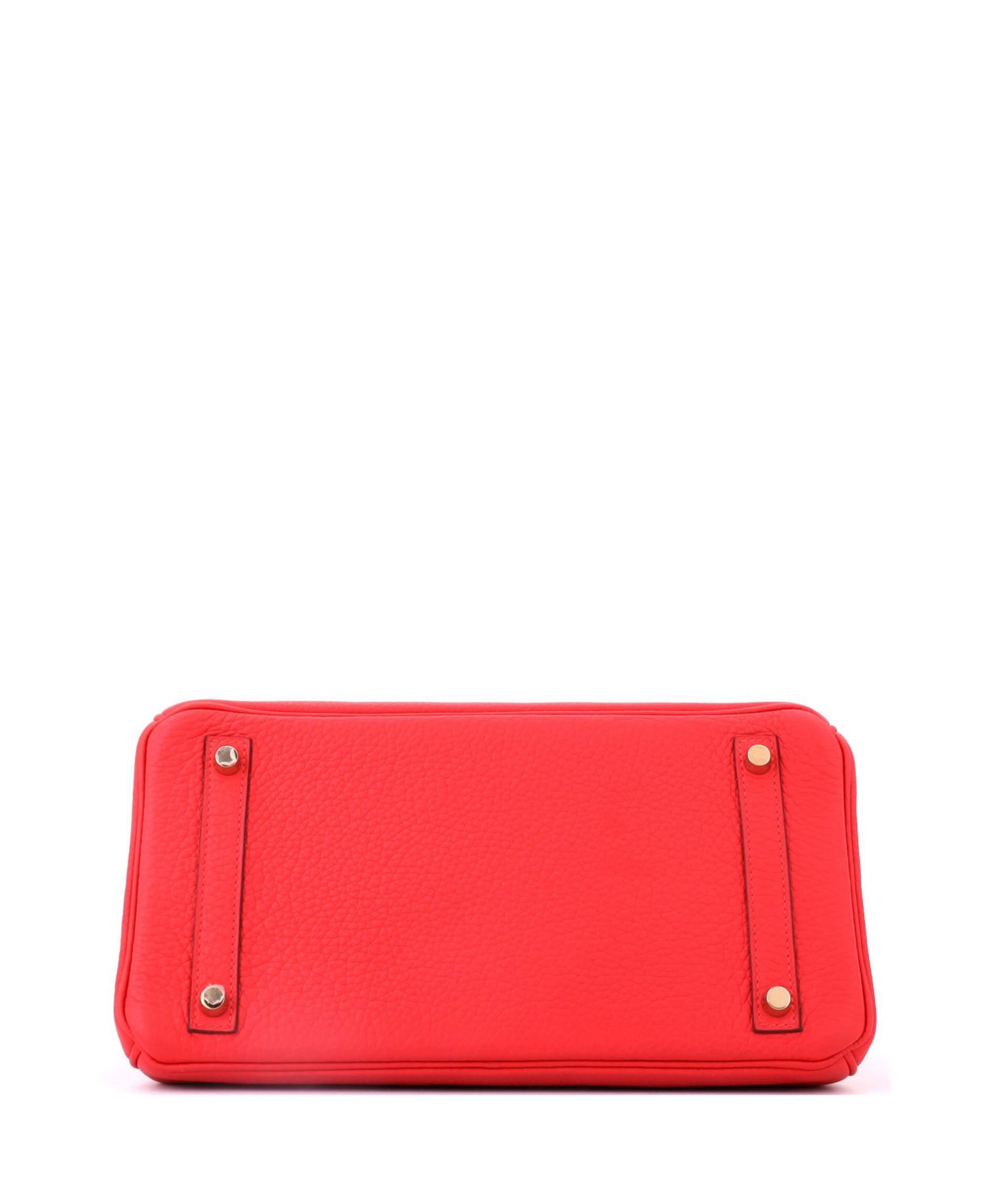 Birkin 30 Handbag Red Clemence with Gold Hardware