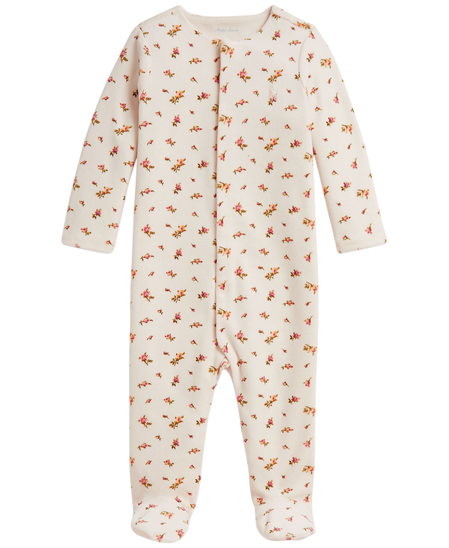 Комбинезон Polo Ralph Lauren Floral Velour Footed Coverall для девочек-малышей, цвет: Wolcott — фото 1