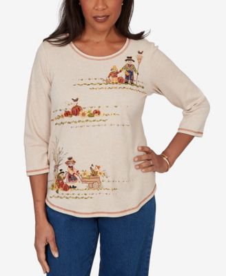 Petite Scarecrow Family Embroidered Top