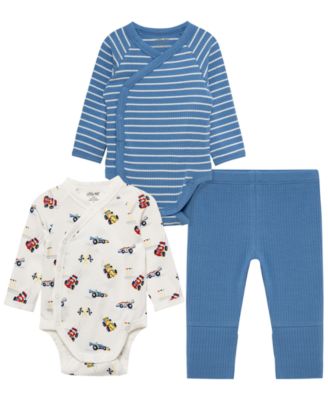 Baby Boys' Grand Prix Cars Long-Sleeve Bodysuit and Pants, 3-Piece Set