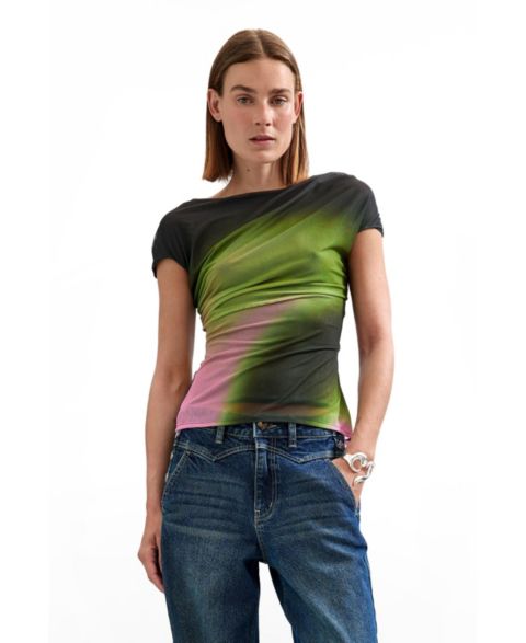 Женская футболка Desigual Short sleeve knit, цвет: Чёрный