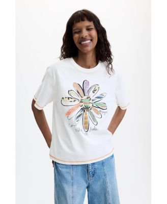 Women's Floral Print T-shirt 100% Cotton