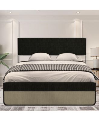Upholstered Platform Bed Frame with Headboard and Footboard 2 Storage Drawers Mattress Foundation, No Box Spring Needed, Noise Free
