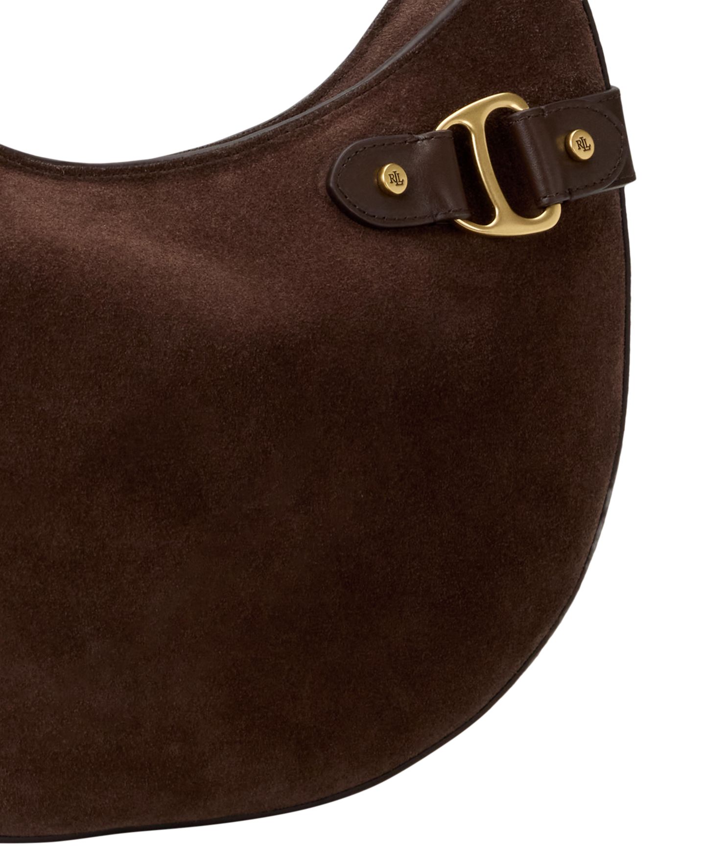 Женская сумка Lauren Ralph Lauren Tasha Large Suede Shoulder, цвет: Каштановый коричневый — фото 8