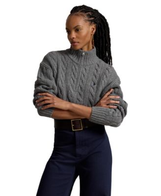 Women's Cable-Knit Half-Zip Sweater